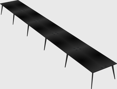 Shared rectangular office desk system