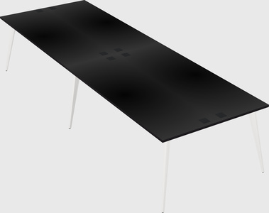 Shared rectangular office desk system