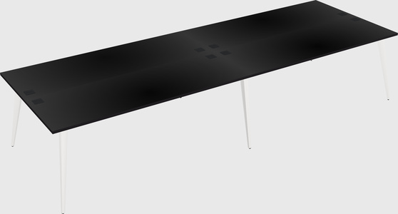 Shared rectangular office desk system