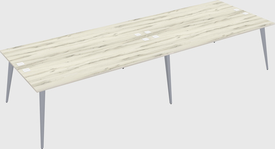 Shared rectangular office desk system