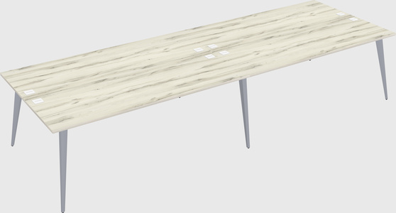 Shared rectangular office desk system