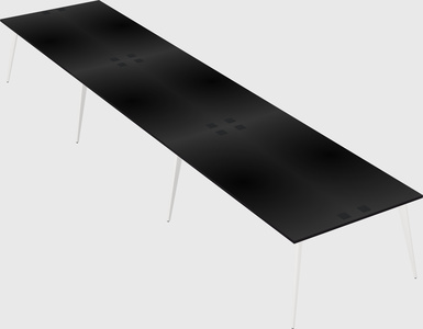 Shared rectangular office desk system