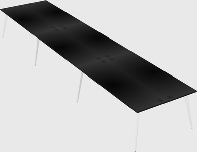 Shared rectangular office desk system