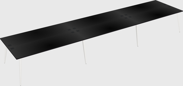 Shared rectangular office desk system