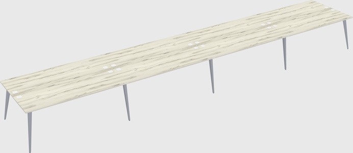 Shared rectangular office desk system