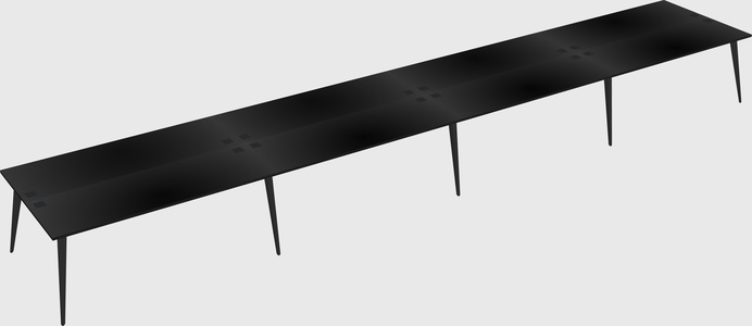 Shared rectangular office desk system