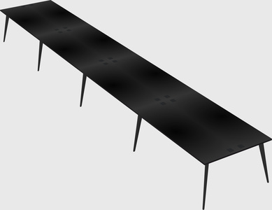 Shared rectangular office desk system