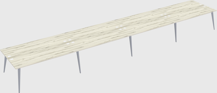 Shared rectangular office desk system