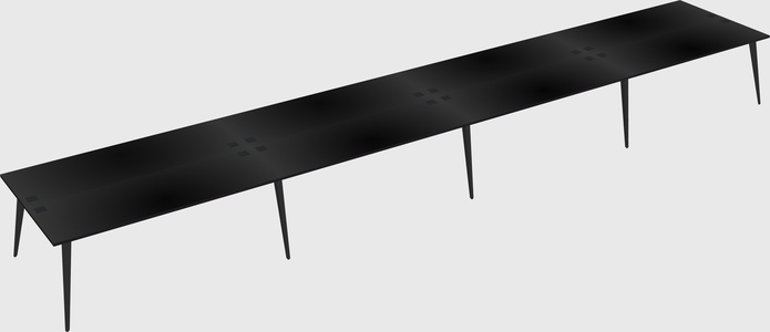Shared rectangular office desk system