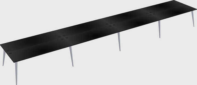 Shared rectangular office desk system