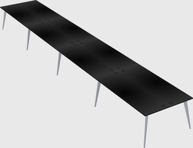 Shared rectangular office desk system