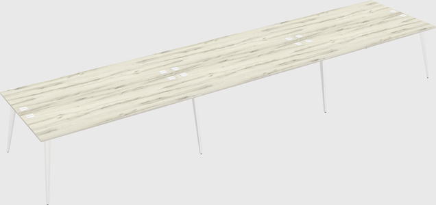 Shared rectangular office desk system