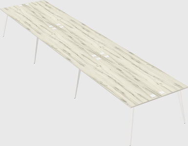 Shared rectangular office desk system