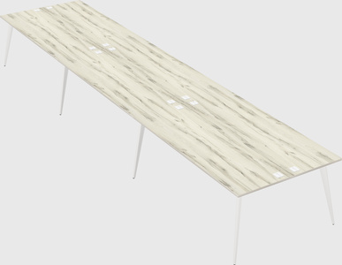 Shared rectangular office desk system
