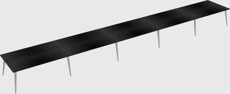 Shared rectangular office desk system