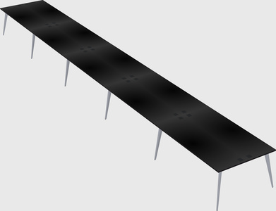 Shared rectangular office desk system