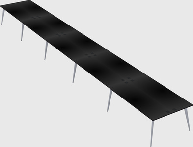 Shared rectangular office desk system