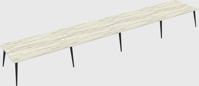 Shared rectangular office desk system