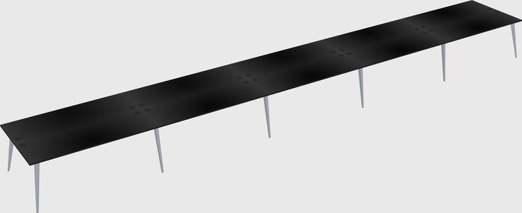 Shared rectangular office desk system