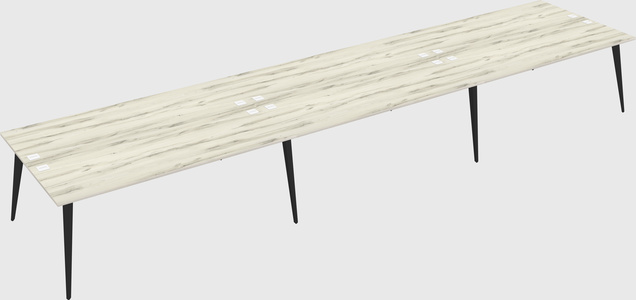 Shared rectangular office desk system