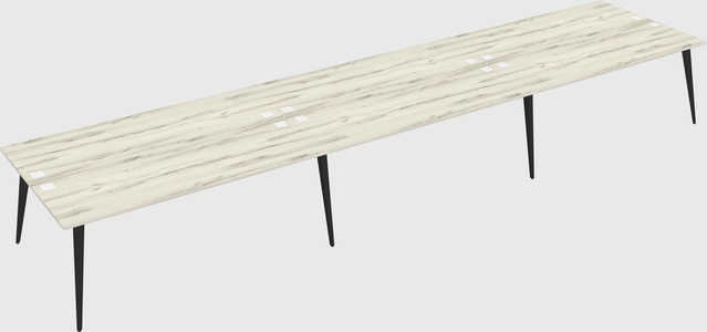 Shared rectangular office desk system