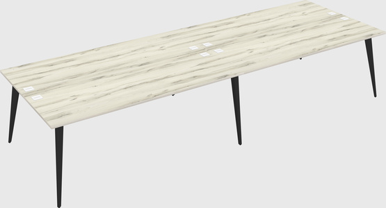 Shared rectangular office desk system