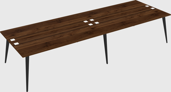 Shared rectangular office desk system