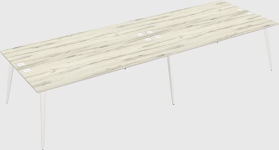 Shared rectangular office desk system
