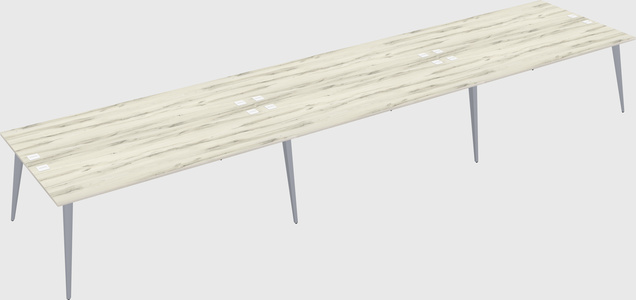 Shared rectangular office desk system