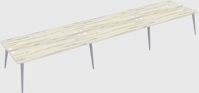Shared rectangular office desk system