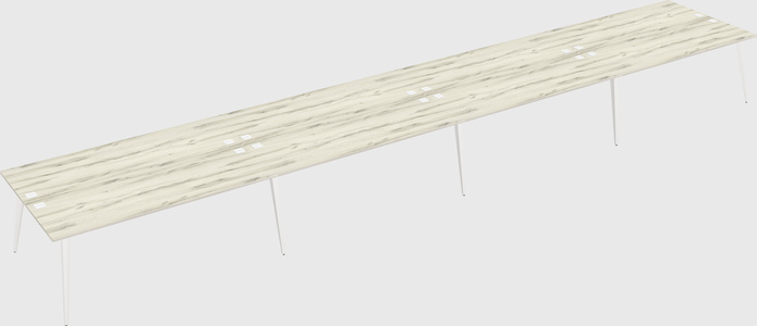 Shared rectangular office desk system