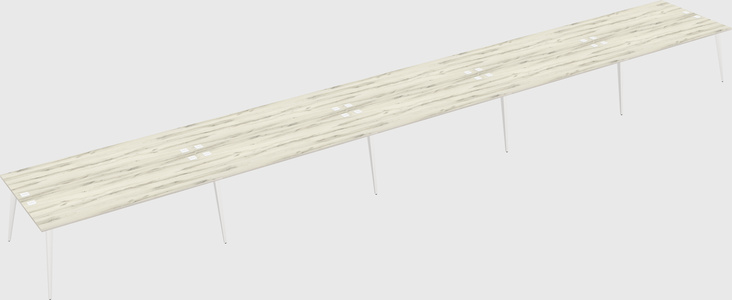 Shared rectangular office desk system