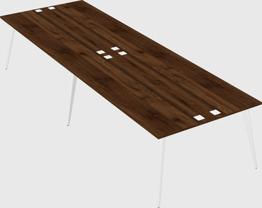 Shared rectangular office desk system