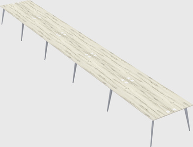 Shared rectangular office desk system