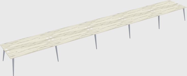 Shared rectangular office desk system