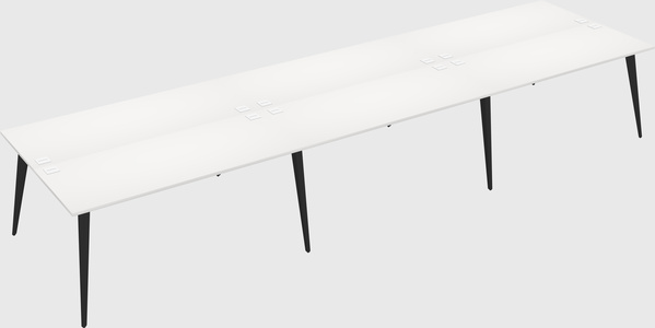 Shared rectangular office desk system