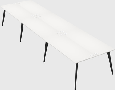 Shared rectangular office desk system