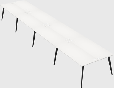 Shared rectangular office desk system