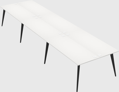 Shared rectangular office desk system