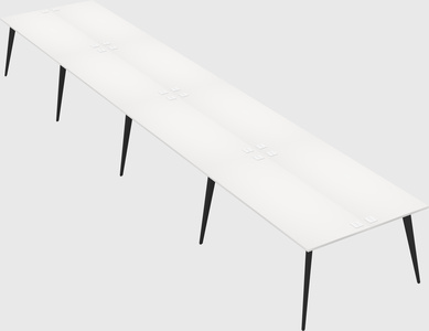 Shared rectangular office desk system