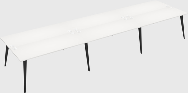 Shared rectangular office desk system