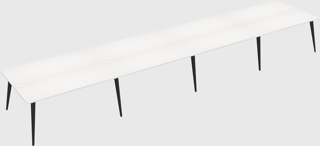 Shared rectangular office desk system