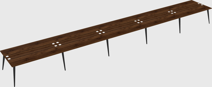 Shared rectangular office desk system
