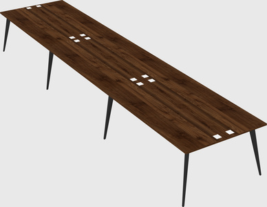 Shared rectangular office desk system