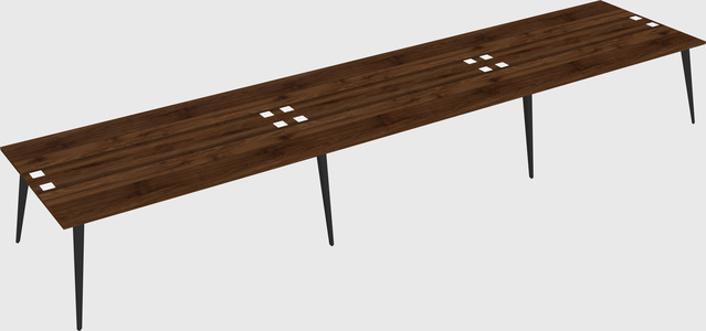 Shared rectangular office desk system