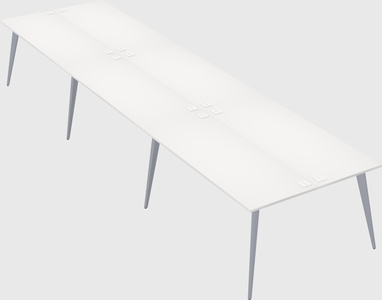 Shared rectangular office desk system