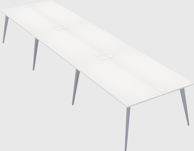 Shared rectangular office desk system