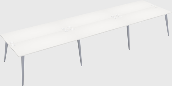 Shared rectangular office desk system
