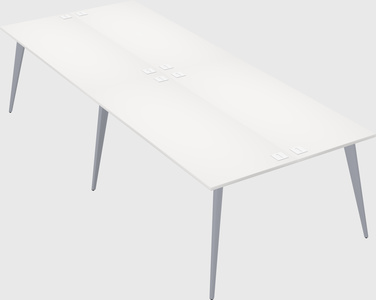 Shared rectangular office desk system