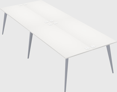 Shared rectangular office desk system